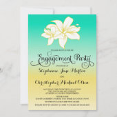 Invitation Sable et mer Hibiscus Couleur Ombre Partie d'engag (Devant)