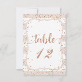 Invitation Sable et Rose Gold Mariage Numéros de tableau (Dos)
