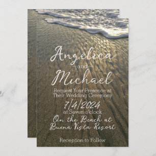 Invitation Sable et Surf Beach Destination Mariage