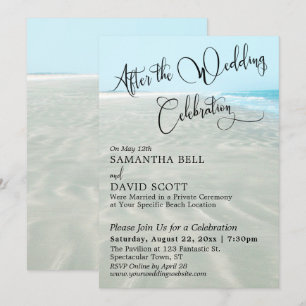 Invitation Sable ondulé Eau Aqua Après événement de mariage s