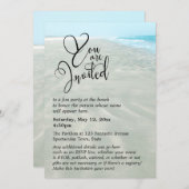 Invitation Sable ondulé Eau Aqua Photo Moderne Mariage de pla (Devant / Derrière)