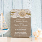 Invitation Sable rustique Dollar Plage Mariage Douche