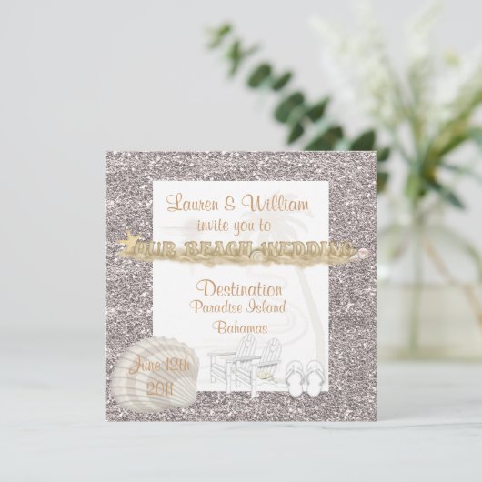 Invitation Sable SIMPLE de cristal d'invitations de mariage (Debout devant)