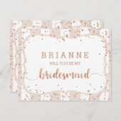 Invitation Sable Stripes & Or Rose Serez-Vous Ma Servante D'A (Devant / Derrière)