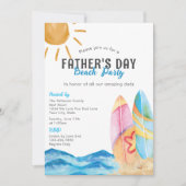 Invitation Sable Sun & Surf Amusement Fête des pères Beach Pa (Devant)
