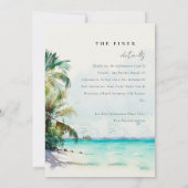 Invitation Sable tropical Palm Trees Mariage + Détails (Dos)
