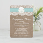 Invitation Sable Turquoise Dollar Plage Fiançailles Douche (Debout devant)