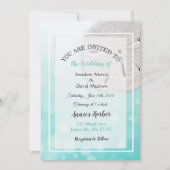 Invitation Sable turquoise Plage Dollar Thème Mariage Invitat (Devant)