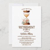 Invitation Sables de temps Floral Hourglass Retraite (Devant)