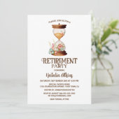 Invitation Sables de temps Floral Hourglass Retraite (Debout devant)