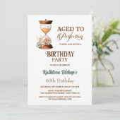 Invitation Sables du temps Floral Horglass fête d'anniversair (Debout devant)