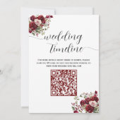 Invitation Sac à code QR floral de Bourgogne - Lettre et cart (Dos)