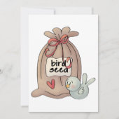 Invitation Sac à graines d'oiseaux avec cou et coeur (Devant)