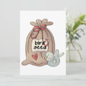 Invitation Sac à graines d'oiseaux avec cou et coeur (Debout devant)