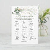 Invitation Sac à main de mariée en verdure / Jeu de mariage e (Debout devant)