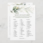 Invitation Sac à main de mariée en verdure / Jeu de mariage e (Devant / Derrière)