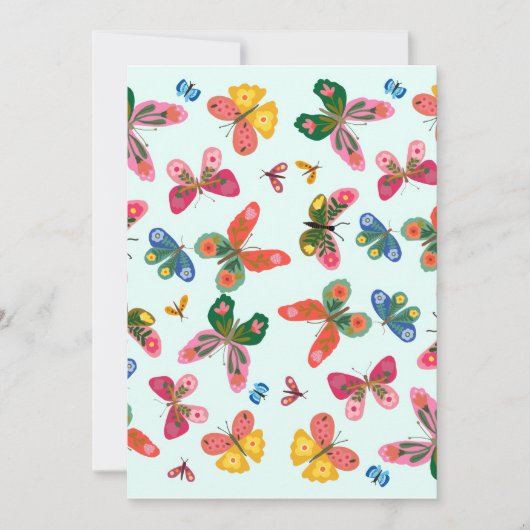 Invitation Sac à main jardin papillon coloré (Devant)
