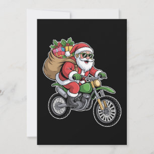 Invitation Sac à Vélo de Noël de Père Noël Moto