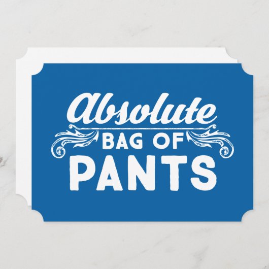 Invitation Sac Absolu De Pantalon (Devant / Derrière)