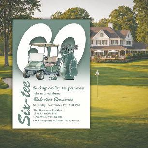 Invitation Sac Cadeaux de Golf Vert Classique 60e Anniversair
