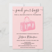 Invitation Sac d'aquarelle rose pâle fin de semaine (Devant)