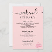 Invitation Sac d'aquarelle rose pâle fin de semaine (Dos)