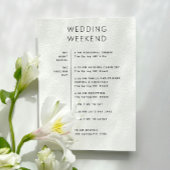 Invitation Sac de bienvenue mariage. Calendrier de fin de sem