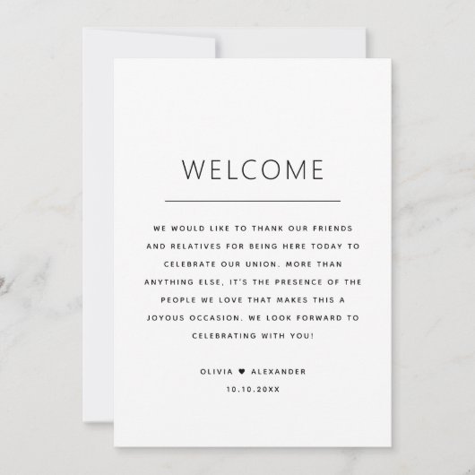 Invitation Sac de bienvenue mariage. Calendrier de fin de sem (Devant)