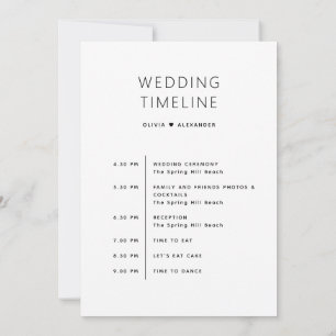 Invitation Sac de bienvenue mariage Chronologie de l'itinér