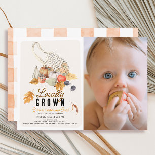 Invitation Sac de marché cultivé localement Automne Photo 1er