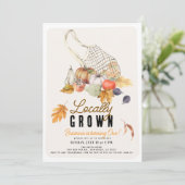 Invitation Sac de marché français cultivé localement automne (Debout devant)