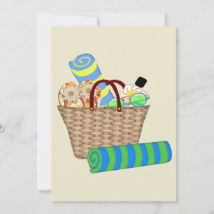 Invitation Sac de plage, serviettes et tongs