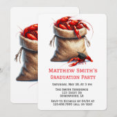 Invitation Sack Of Crawfish Graduation Party (Devant / Derrière)