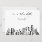 Invitation Sacramento Mariage Skyline Sketch Enregistrer la d (Devant)