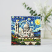 Invitation Sacre-Coeur Paris France Starry Night (Debout devant)