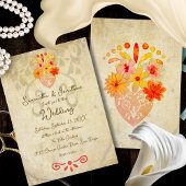 Invitation Sacred Heart Baroque Vintage Mexican Wedding