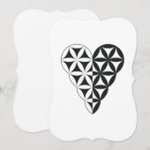 Invitation Sacred Heart - Coeur de vie, Dual-Wh/Bl. (Devant / Derrière)