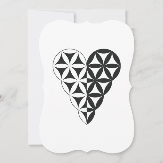 Invitation Sacred Heart - Coeur de vie, Dual-Wh/Bl. (Devant)