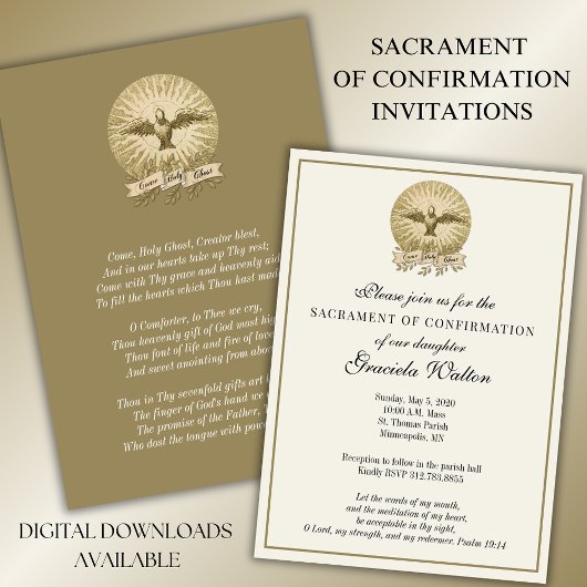 Invitation Sacrement de confirmation du Saint-Esprit catholiq