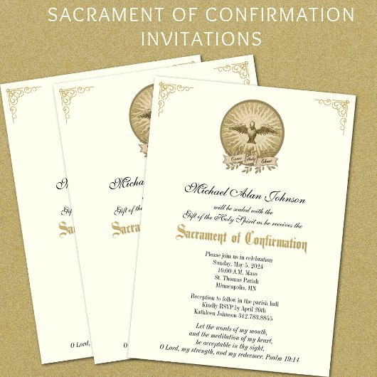 Invitation Sacrement de confirmation Religion Catholique
