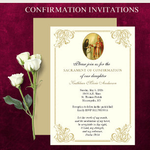 Invitation Sacrement de la fille de confirmation religieuse c