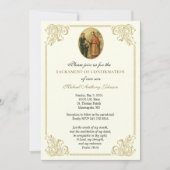 Invitation Sacrement du garçon de confirmation religieuse cat (Devant)