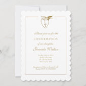 Invitation Sacrement du Saint-Esprit d'or de la confirmation (Devant)