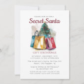 Invitation Sacs-cadeaux I Secret Père Noël Christmas Party (Devant)