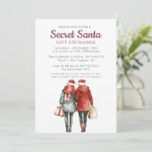 Invitation Sacs-cadeaux Secret Père Noël Christmas Party (Debout devant)