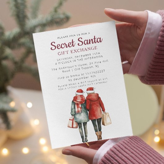 Invitation Sacs-cadeaux Secret Père Noël Christmas Party