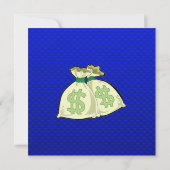 Invitation Sacs d'argent;Bleu (Dos)