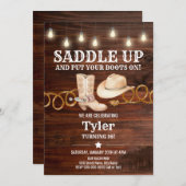 Invitation Saddle Up, Cowboy et Western Birthday Party (Devant / Derrière)