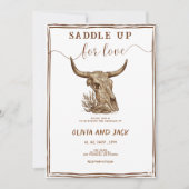 Invitation Saddle Up for Love Western Ranch Cow Skull Wedding (Devant)