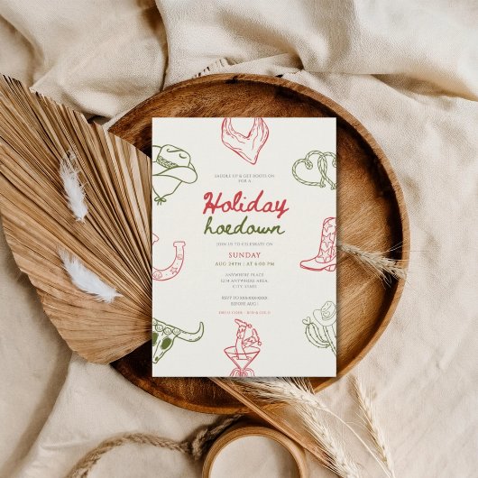 Invitation Saddle up holiday hoedown party